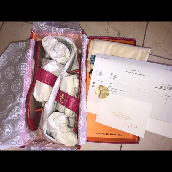 Tory Burch Red/Pink/Orange Leather Sandals Size 6 - Picture 7 of 7